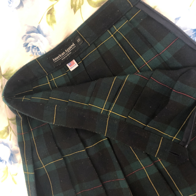 American Apparel - アメアパ テニススカート 緑チェックの通販 American Apparel - アメアパ テニススカート 緑チェックの通販