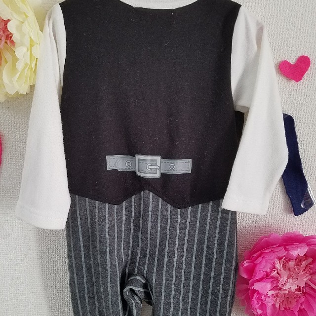 Men's Club(メンズクラブ)の80 Mensclub mini 1歳 タキシードロンパース  キッズ/ベビー/マタニティのベビー服(~85cm)(セレモニードレス/スーツ)の商品写真