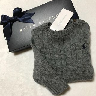 ラルフローレン(Ralph Lauren)の＊ニコニコ様 専用＊新品✨ケーブルニット コットンセーター/グレー 12M/80(ニット/セーター)