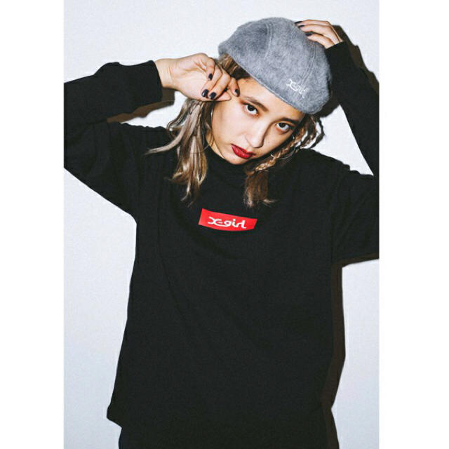 X-girl(エックスガール)のX-girl BOX LOGO L/S REGULAR TEE レディースのトップス(Tシャツ(長袖/七分))の商品写真