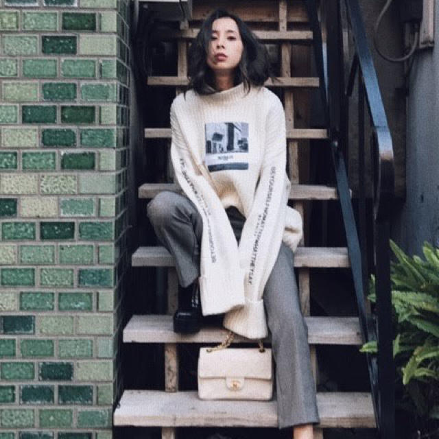 Ameri VINTAGE(アメリヴィンテージ)のameri vintage ＊ photo print knit レディースのトップス(ニット/セーター)の商品写真