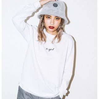 エックスガール(X-girl)のX-girl EMBROIDERES CURSIVE LOGO L/S REGU(Tシャツ(長袖/七分))