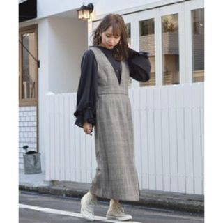 ダブルクローゼット(w closet)の【なお様専用】w closet グレンチェック ワンピース(ロングワンピース/マキシワンピース)