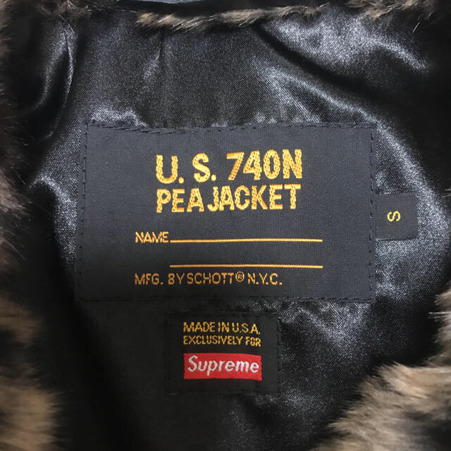 Supreme(シュプリーム)のSupreme®/Schott® Fur Peacoat レオパード メンズのジャケット/アウター(ピーコート)の商品写真