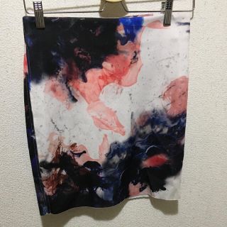 ザラ(ZARA)のZARA ザラ スカート ミニスカート タイト 水墨画 柄 ムルーア アンビー(ミニスカート)