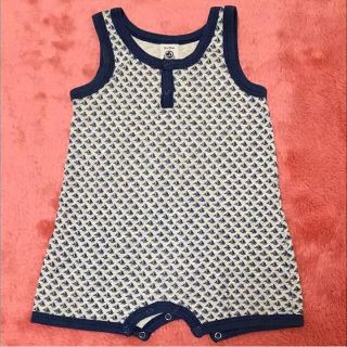 プチバトー(PETIT BATEAU)のプチバトー☆ロンパース ヨット柄 12m / 74cm(ロンパース)