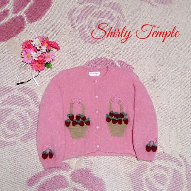 Shirley Temple(シャーリーテンプル)の♡610♡シャーリーテンプル♡名作♪♡籠いちご♡カーディガン♪☆♡100cm♡ キッズ/ベビー/マタニティのキッズ服女の子用(90cm~)(ジャケット/上着)の商品写真