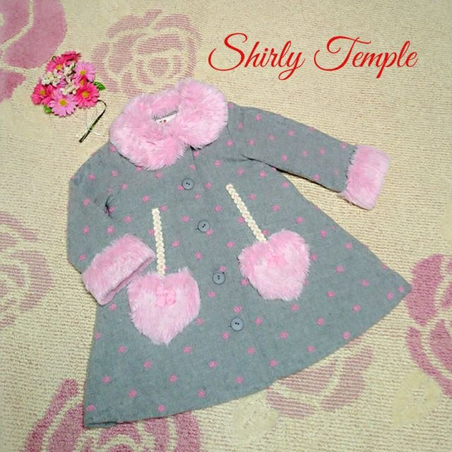 Shirley Temple(シャーリーテンプル)の♡667♡シャーリーテンプル♡ドット＆ハートファー♡Aラインコート♡110cm♡ キッズ/ベビー/マタニティのキッズ服女の子用(90cm~)(ジャケット/上着)の商品写真