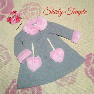 シャーリーテンプル(Shirley Temple)の♡667♡シャーリーテンプル♡ドット＆ハートファー♡Aラインコート♡110cm♡(ジャケット/上着)