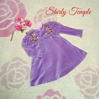 シャーリーテンプル(Shirley Temple)の♡690♡シャーリーテンプル♡立体薔薇モチーフ♡ベロアワンピース♪♡100cm♡(ワンピース)