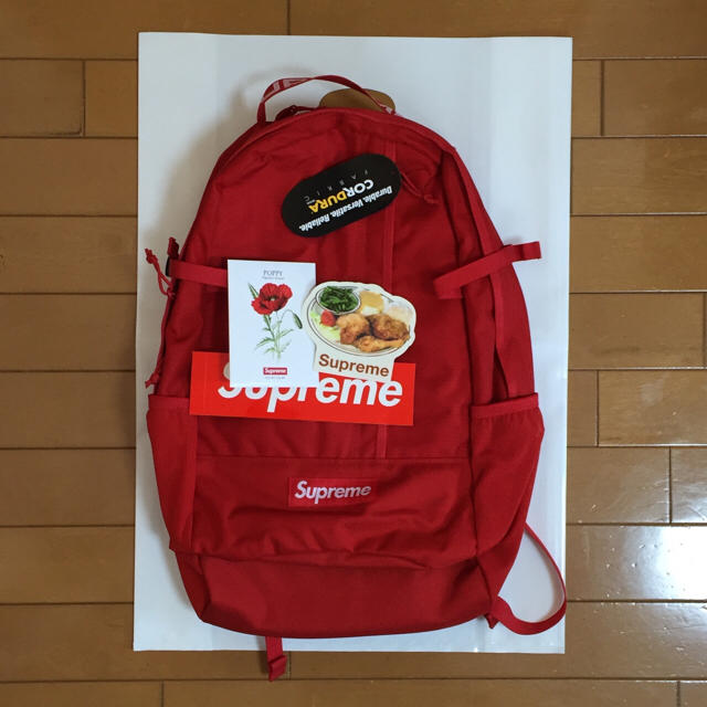 新品、未使用2018SS supreme backpack red 赤 付録付きバッグ
