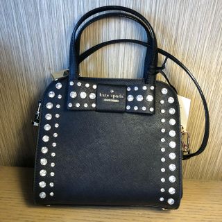 ケイトスペードニューヨーク(kate spade new york)のケイトスペード ビジューリボン2wayハンドバッグ 新品未使用 ブラック(ハンドバッグ)