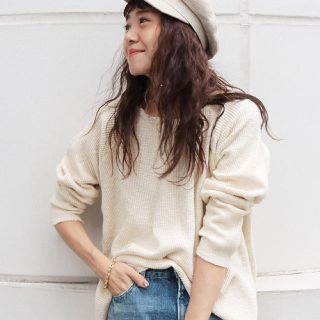 アングリッド(Ungrid)の新品UngridワッフルスリットロングスリーブTee❤︎オフホワイト(Tシャツ(長袖/七分))