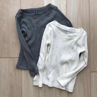 ユニクロ(UNIQLO)のUNIQLO kids リブロングT 2枚セット(Tシャツ/カットソー)