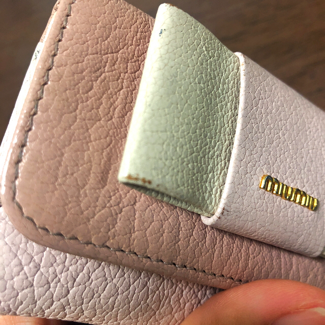 Ma専用】ミュウミュウ くすみピンク リボン キーケース Ma専用】ミュウミュウ くすみピンク リボン キーケース
