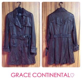 グレースコンチネンタル(GRACE CONTINENTAL)の値下げ★グレース♡ラムレザージャケット(ロングコート)