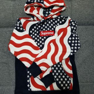 サイズS Supreme flag Box Logo Pullover 星条旗