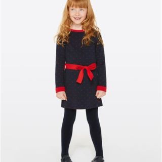 プチバトー(PETIT BATEAU)の4ans 新品 プチバトー チュビックハートモチーフワンピース(ワンピース)