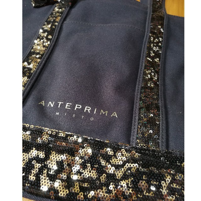 ANTEPRIMA(アンテプリマ)のアンテプリマ　キャンバストートバッグ　スパンコール　チャーム付　美品　インカント レディースのバッグ(トートバッグ)の商品写真