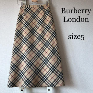 バーバリー(BURBERRY)のBurberry ノバチェック ウールロングスカート XSから S(ロングスカート)