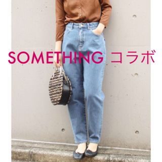 スピックアンドスパン(Spick & Span)の【美品】SOMETHING × Spick & Span デニムパンツ ブルーS(デニム/ジーンズ)