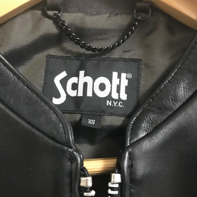 Schott 別注シープレザーシングルライダース xs - ライダースジャケット