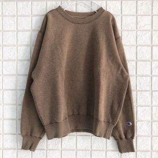 チャンピオン(Champion)のused champion リブ切り替え プルオーバートレーナー ブラウン M(スウェット)