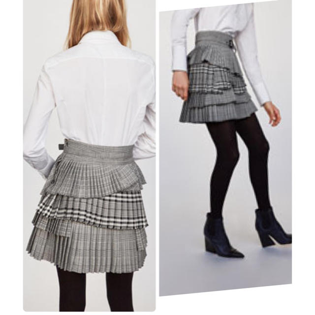 ZARA(ザラ)のZARA 激レア❗️完売グレンチェックプリーツスカート M レディースのスカート(ミニスカート)の商品写真
