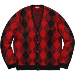 シュプリーム(Supreme)のSupreme Brushed Argyle Cardigan 赤Ｓ(カーディガン)