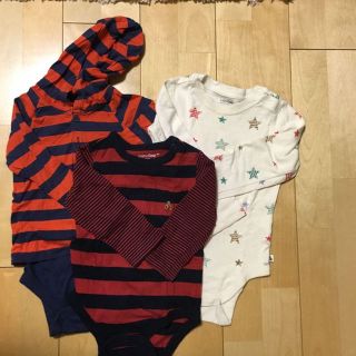 ベビーギャップ(babyGAP)の80㎝ baby GAPロンパース3枚セット(カバーオール)