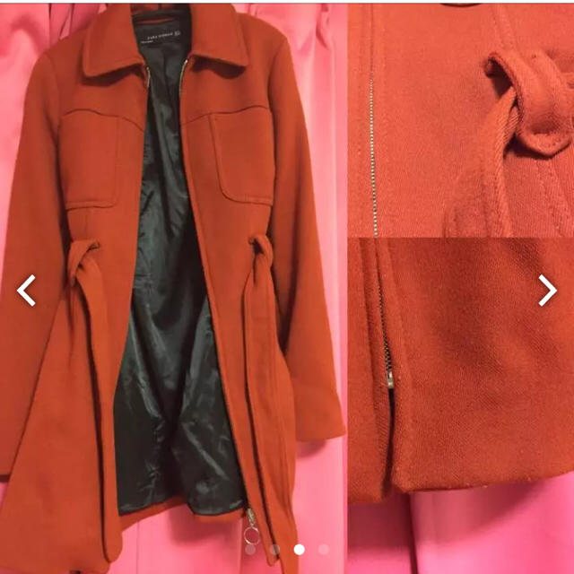 ZARA(ザラ)のZARA  WOMAN 赤コート XS MEX24 レディースのジャケット/アウター(ロングコート)の商品写真