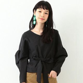 レイビームス(Ray BEAMS)の新品タグ付き レイビームス バルーン袖 リボンブラウス(シャツ/ブラウス(長袖/七分))