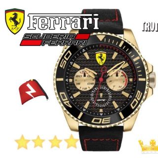 フェラーリ(Ferrari)のフェラーリ公式ウォッチモデルクロノグラフ新品本物BLACK×GOLDサブマリ新作(腕時計(アナログ))