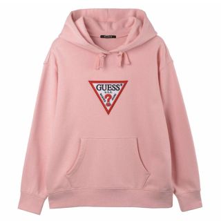 GUESS - GUESSピンクパーカーの通販 by yuishop｜ゲスならラクマ