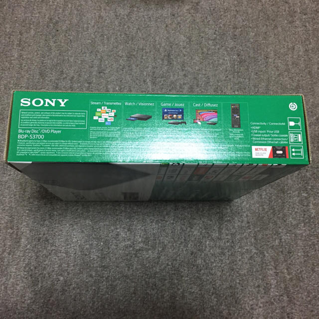 SONY(ソニー)の新品 SONY Blu-ray DVD プレーヤー BDP-S3700 並行輸入 スマホ/家電/カメラのテレビ/映像機器(ブルーレイプレイヤー)の商品写真