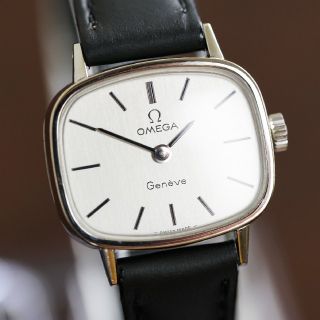 オメガ(OMEGA)の美品 オメガ ジュネーブ スクエア シルバー 手巻き レディース Omega(腕時計)