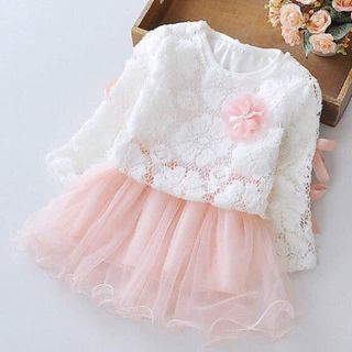 新品♡80-90 リボン×レース*ドレスワンピース♡(ドレス/フォーマル)