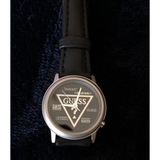 GUESS(ゲス)の GUESS  ブラックレザー 時計  レディースのファッション小物(腕時計)の商品写真