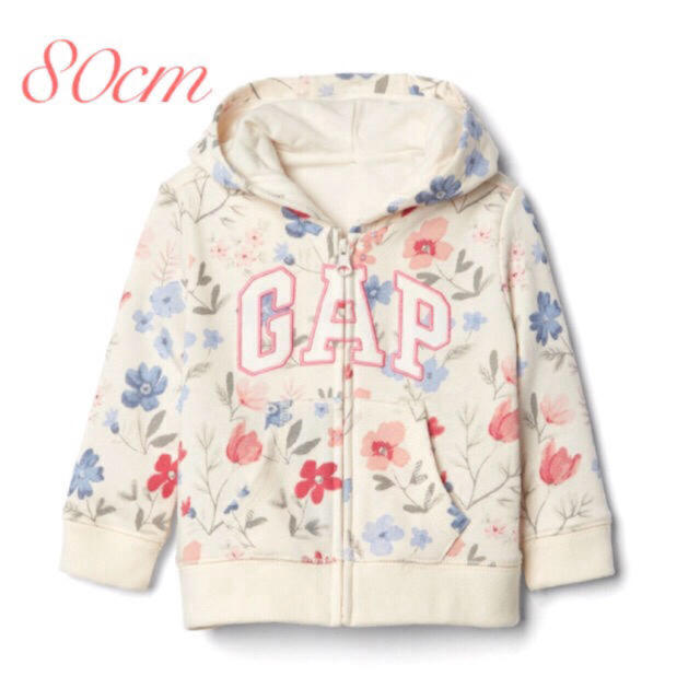 babyGAP(ベビーギャップ)の春に♡ 新品 babygap くま耳 花柄 ロゴ パーカー 80 キッズ/ベビー/マタニティのベビー服(~85cm)(トレーナー)の商品写真