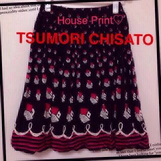 ツモリチサト(TSUMORI CHISATO)の新品❥ハウスプリント ばるーんすかーと❥(ひざ丈スカート)