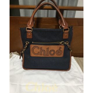 クロエ(Chloe)のDOLLY様専用 Chloeクロエ ハーレーデニムレザートートバッグ 通勤バック(ハンドバッグ)