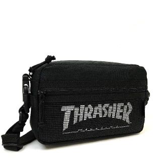 スラッシャー(THRASHER)の【THRASHER】2Wayミニショルダー［BLACK/白プリント×メッシュ］(ショルダーバッグ)