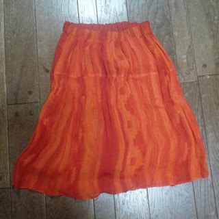 １点もの!!★オレンジシフォンスカート(ひざ丈スカート)