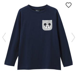 ジーユー(GU)の美品👕 GU ディズニー ミッキー グラフィックTシャツ 長袖 120(Tシャツ/カットソー)