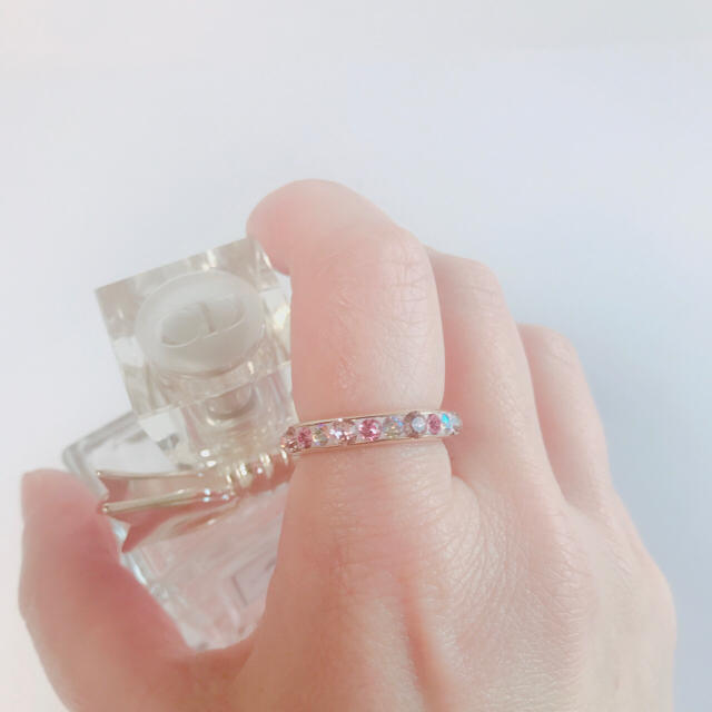 SWAROVSKI(スワロフスキー)のSWAROVSKIストーンのエタニティリング☆ヴィンテージローズ ハンドメイドのアクセサリー(リング)の商品写真