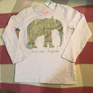 ジェイクルー(J.Crew)の新品【crew cuts】子供服 ロンT  薄いピンク  サイズ 4-5(Tシャツ/カットソー)