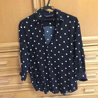 ザラ(ZARA)のZARA ドットシャツ ブラウス(シャツ/ブラウス(長袖/七分))