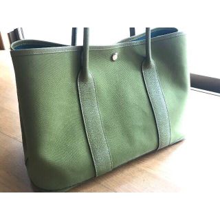 エルメス ガーデンパーティ トートバッグ(レディース)(グリーン