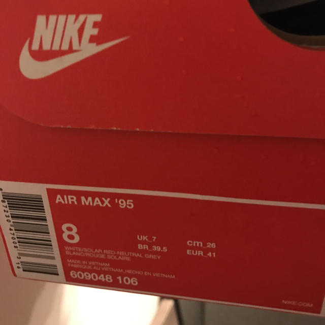 NIKE(ナイキ)の26cm AIR MAX 95 SOLAR RED メンズの靴/シューズ(スニーカー)の商品写真