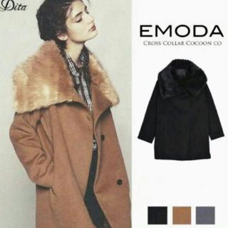 エモダ(EMODA)の【値下げ】EMODA クロスカラー コクーンコート(毛皮/ファーコート)